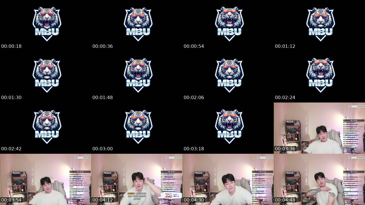Contact-sheet preview of 虎마예준虎's SOOP Live recording