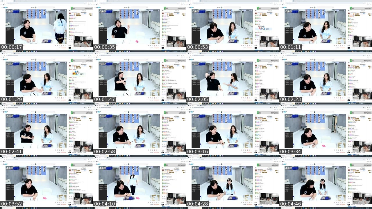 Contact-sheet preview of Action김성대's SOOP Live recording