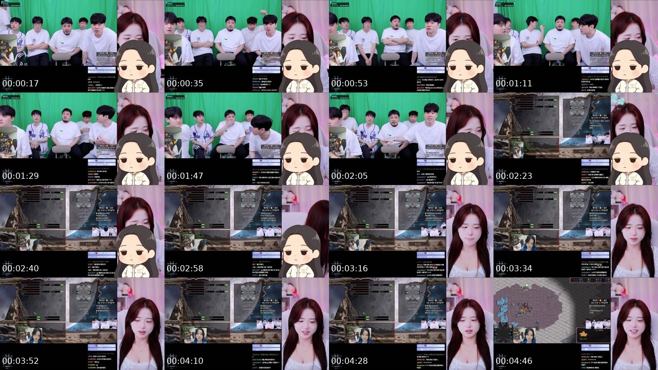 Contact-sheet preview of 냥수디's SOOP Live recording