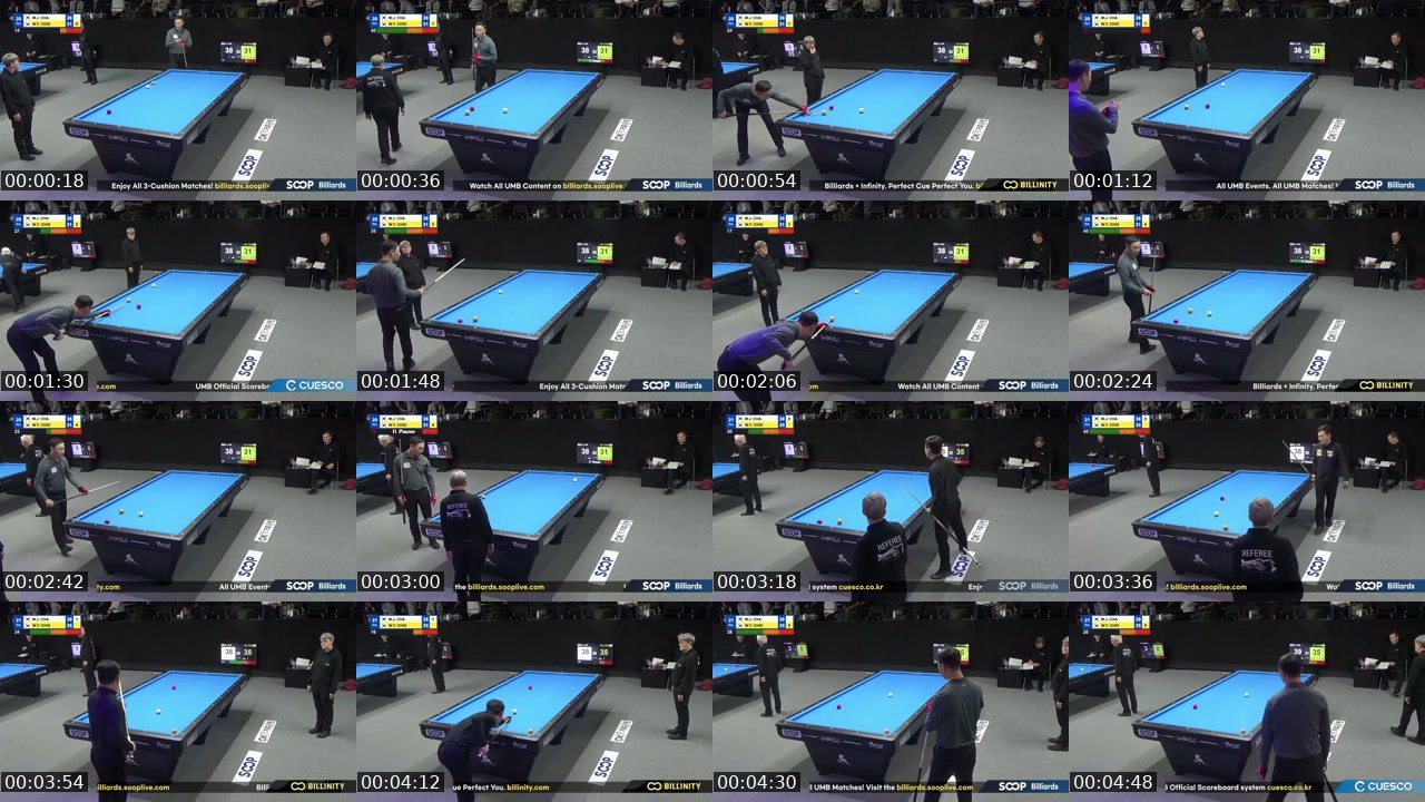 Contact-sheet preview of billiards3's SOOP Live recording