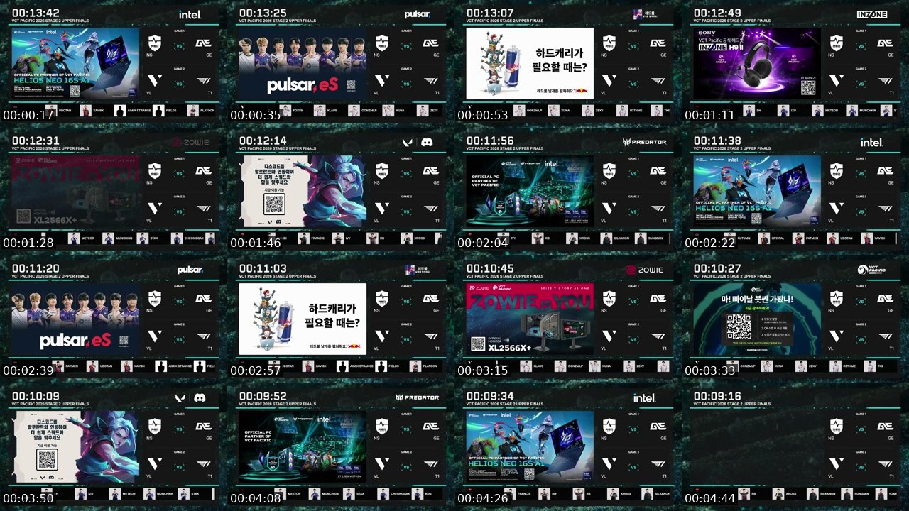 Contact-sheet preview of VALORANT_KR's SOOP Live recording