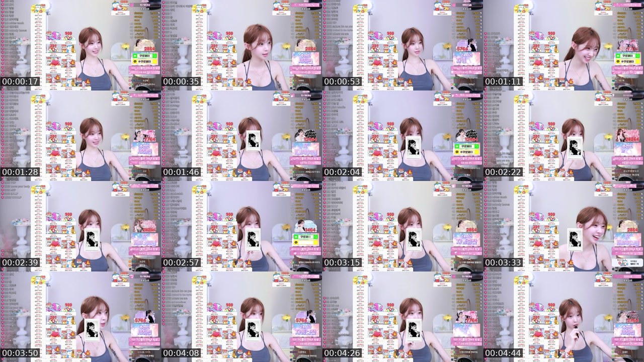 Contact-sheet preview of 서하빈♡'s SOOP Live recording