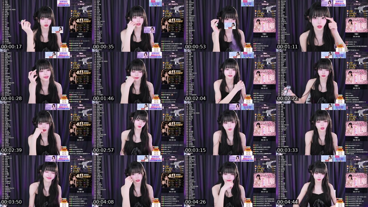 Contact-sheet preview of 하니야♡'s SOOP Live recording