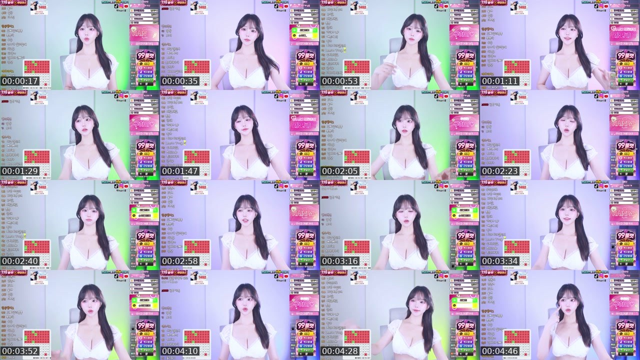 Contact-sheet preview of 구하리♡'s SOOP Live recording
