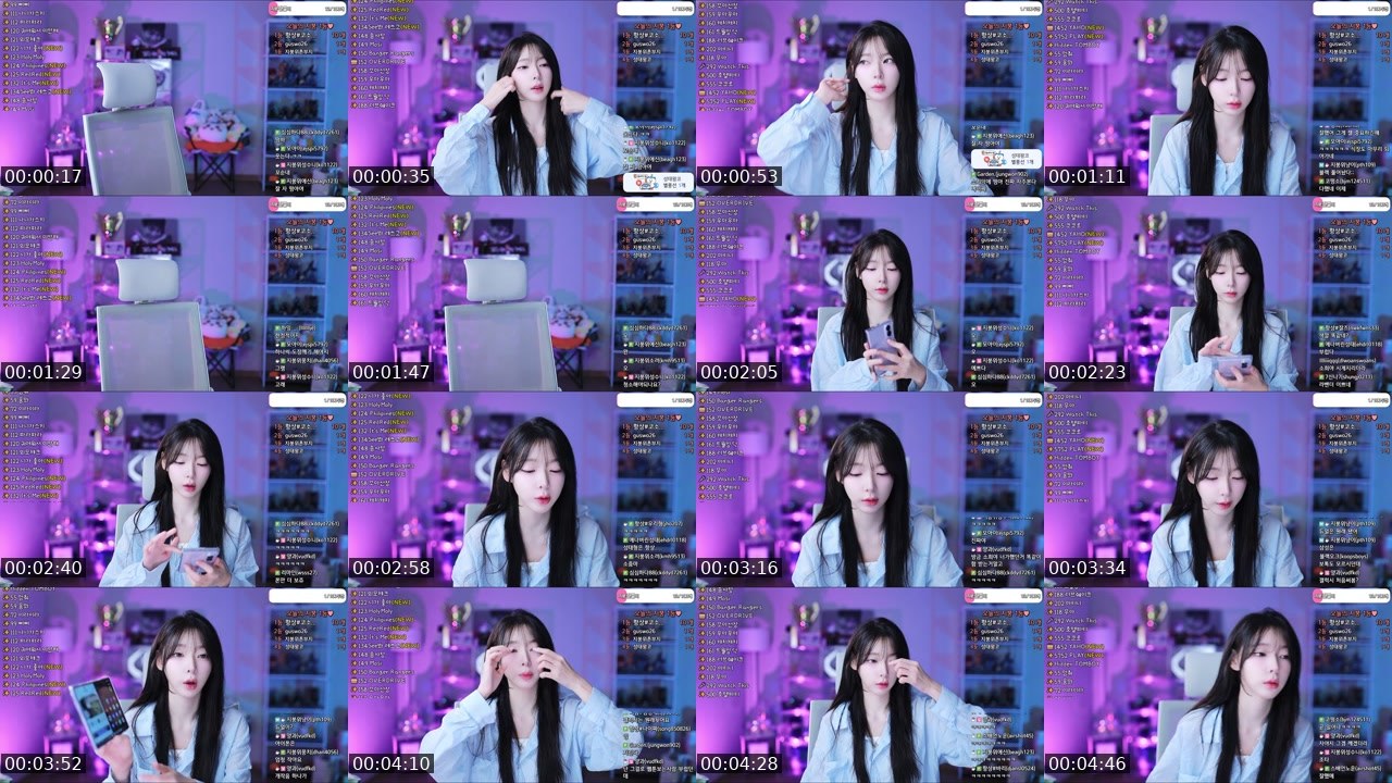 Contact-sheet preview of 지붕위소희's SOOP Live recording