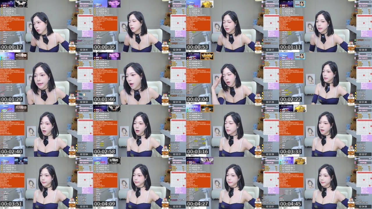 Contact-sheet preview of 하연잉♥'s SOOP Live recording
