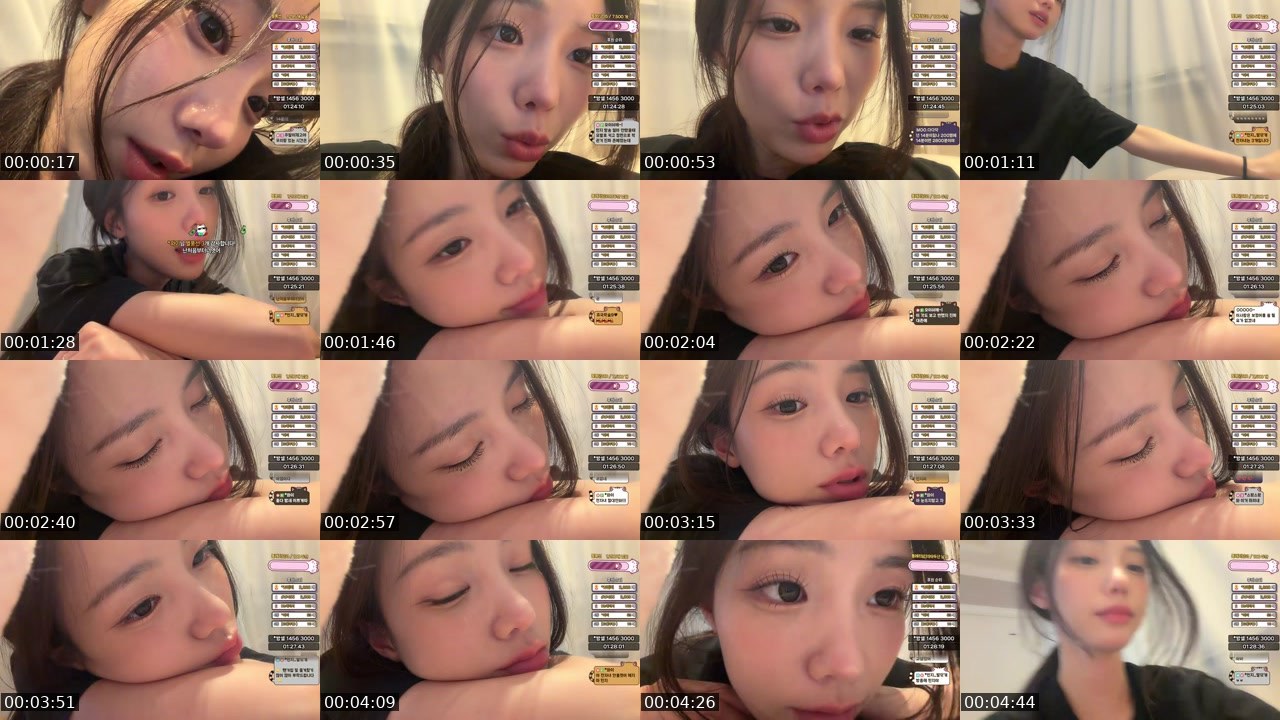 Contact-sheet preview of *민지's SOOP Live recording