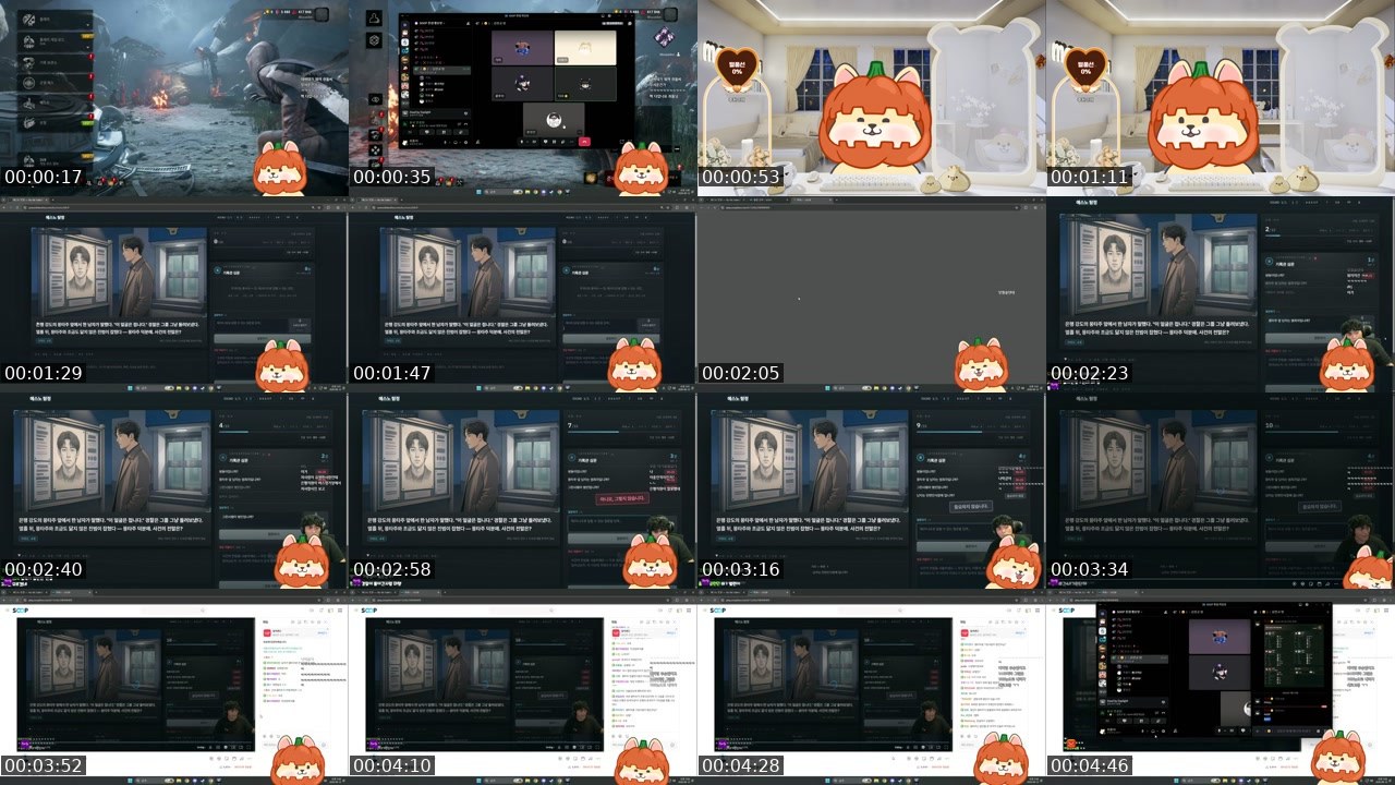 Contact-sheet preview of 쥐돌이쥐돌이's SOOP Live recording