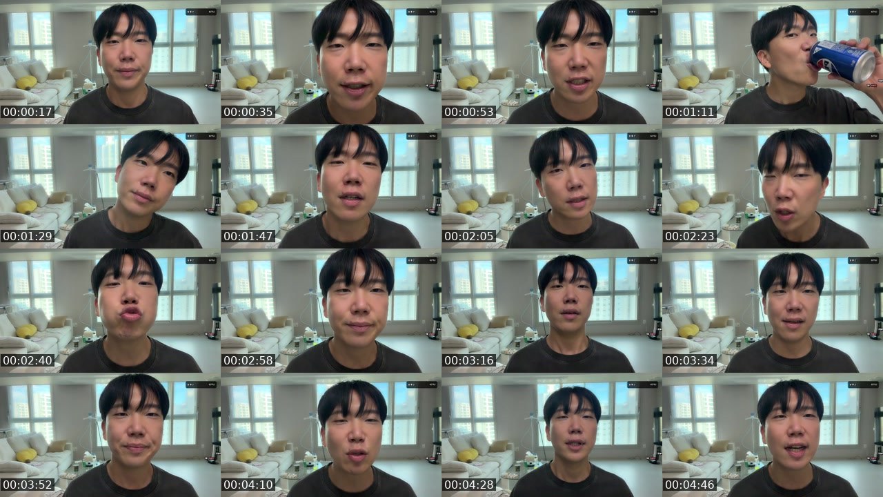 Contact-sheet preview of 시뿌잉왔다냉's SOOP Live recording