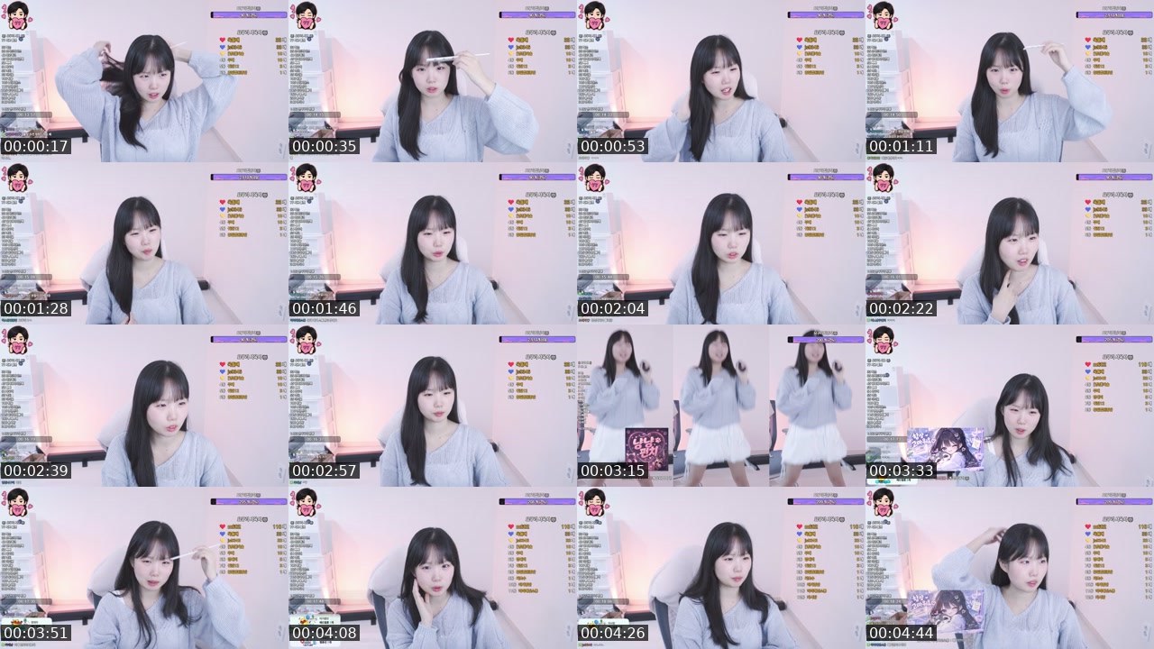 Contact-sheet preview of 요구리@'s SOOP Live recording