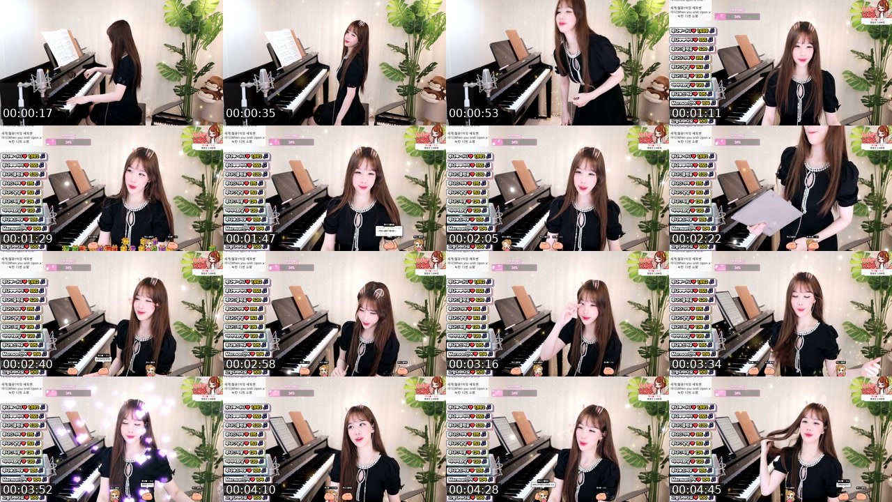 Contact-sheet preview of 루나별피아노's SOOP Live recording