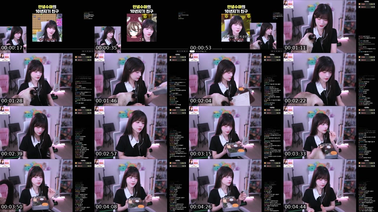 Contact-sheet preview of 안녕수야's SOOP Live recording