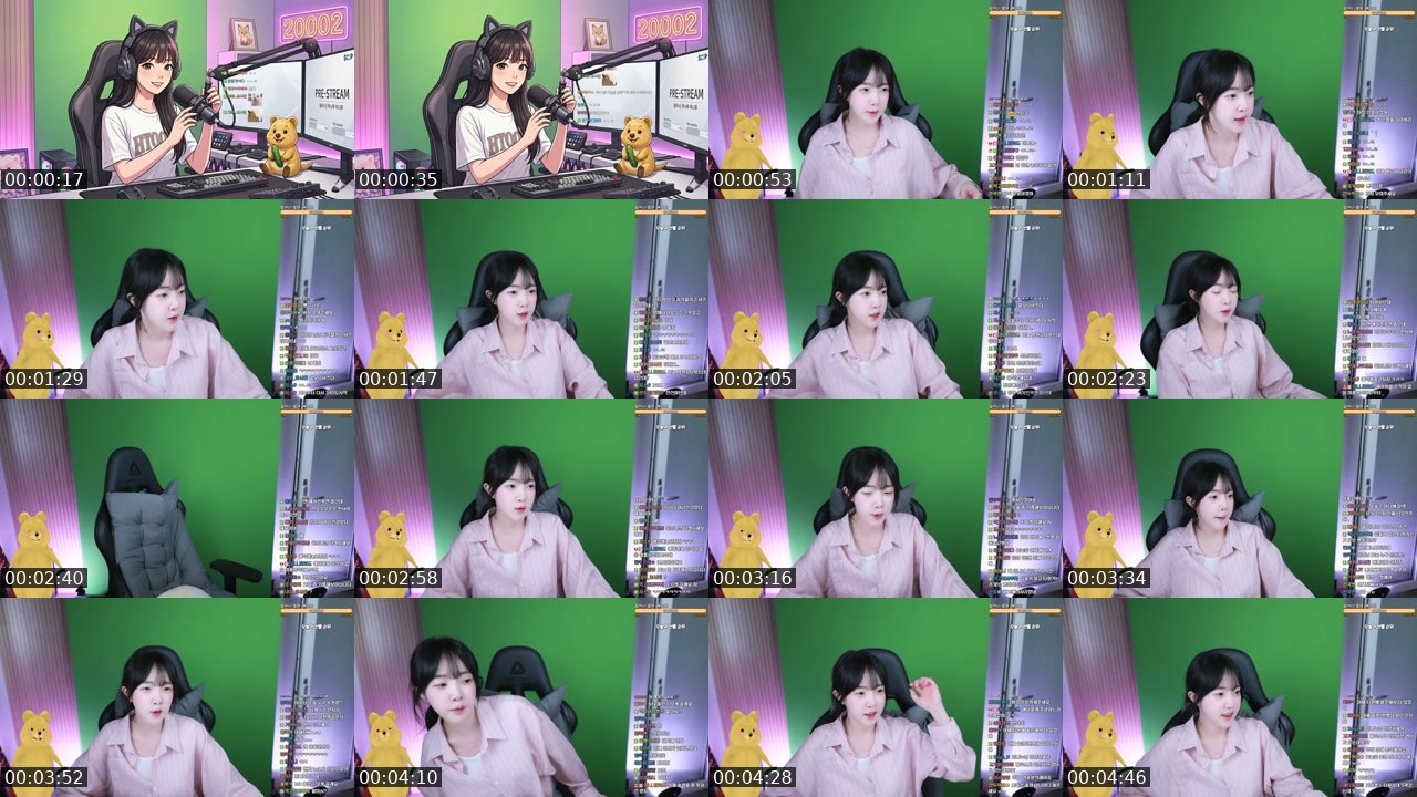 Contact-sheet preview of 임아니's SOOP Live recording
