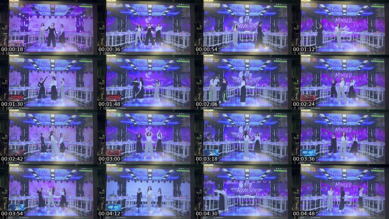 Contact-sheet preview of 민서먕's SOOP Live recording