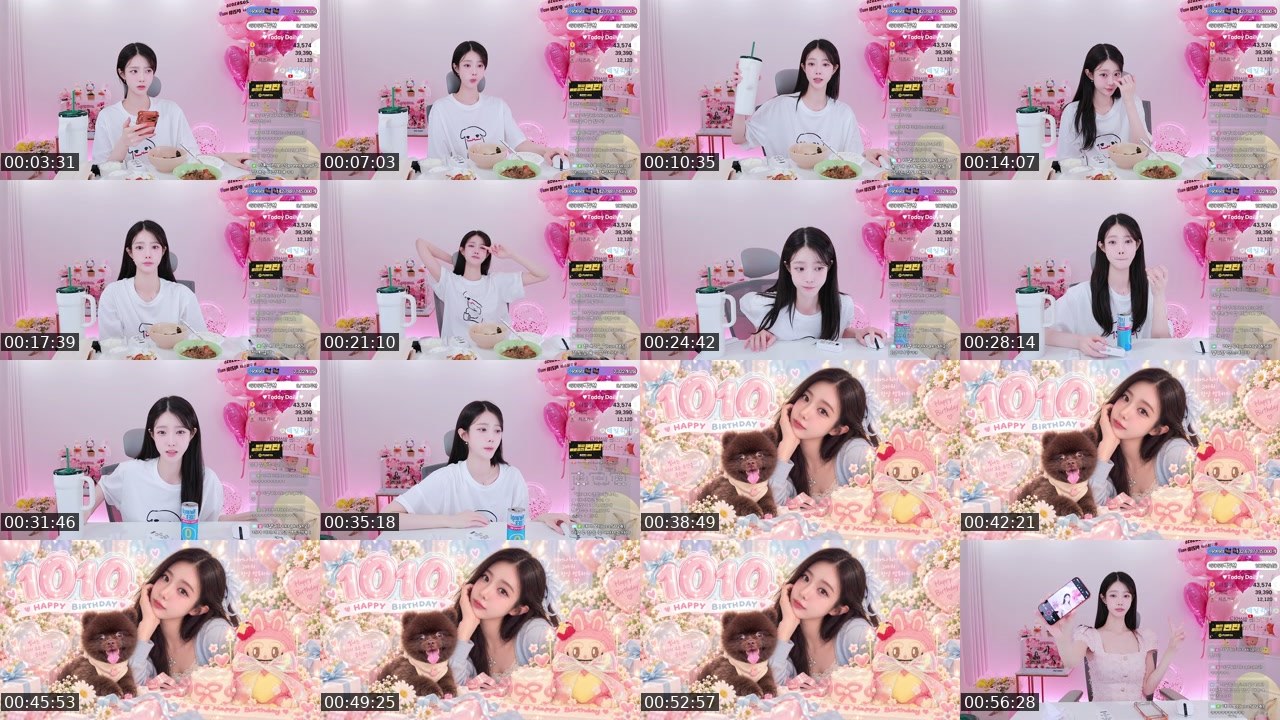 Contact-sheet preview of Ria_리아's SOOP Live recording