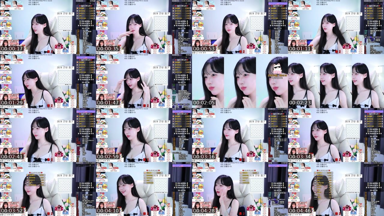 Contact-sheet preview of 누룽♥'s SOOP Live recording