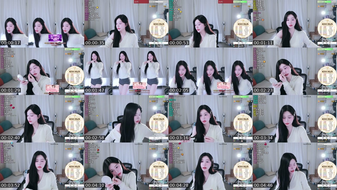 Contact-sheet preview of 류서하♥'s SOOP Live recording