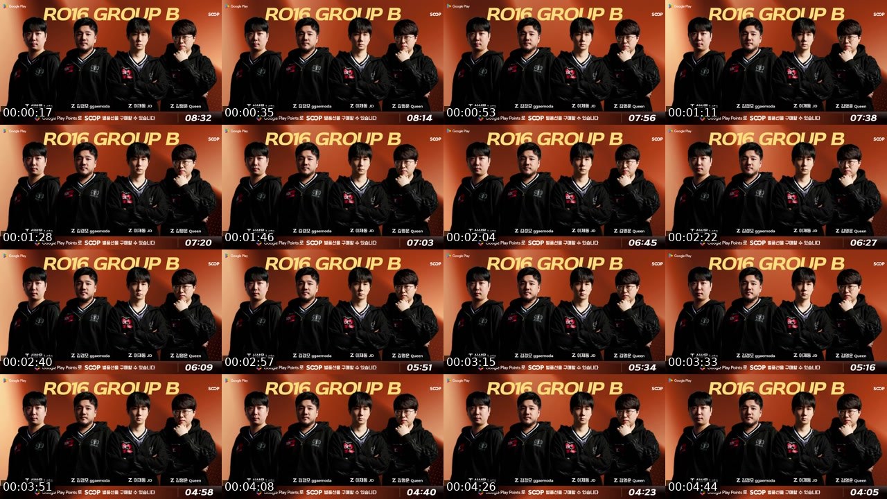 Contact-sheet preview of ASL공식's SOOP Live recording