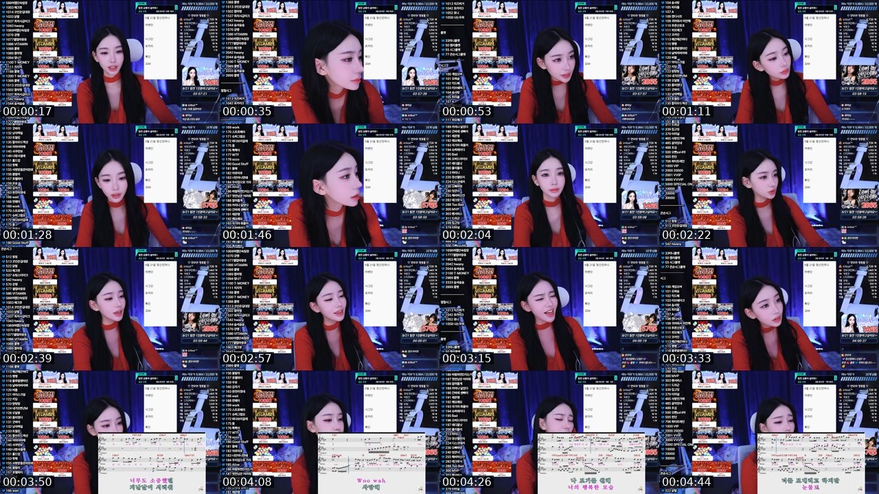 Contact-sheet preview of 연우야♥'s SOOP Live recording