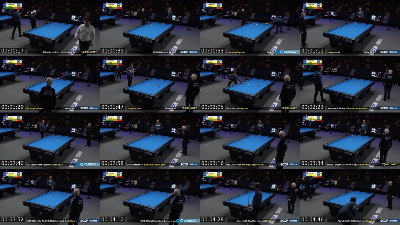 Contact-sheet preview of billiards7's SOOP Live recording