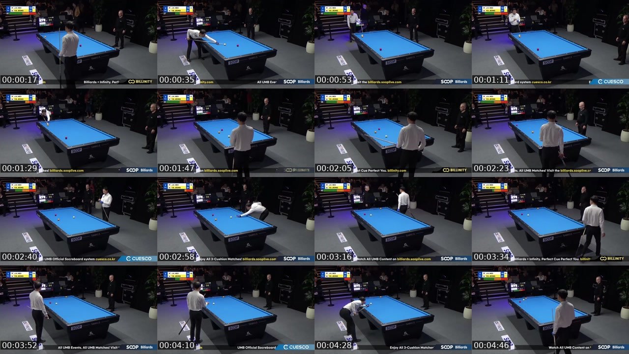 Contact-sheet preview of billiards8's SOOP Live recording