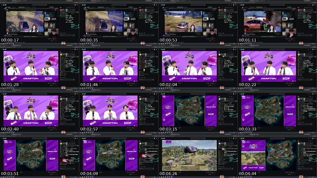 Contact-sheet preview of 박나닝's SOOP Live recording