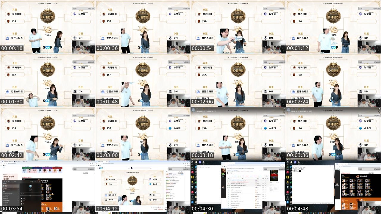 Contact-sheet preview of Action김성대's SOOP Live recording