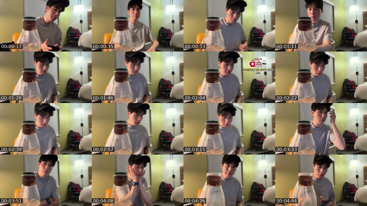 Contact-sheet preview of 윤시원's SOOP Live recording