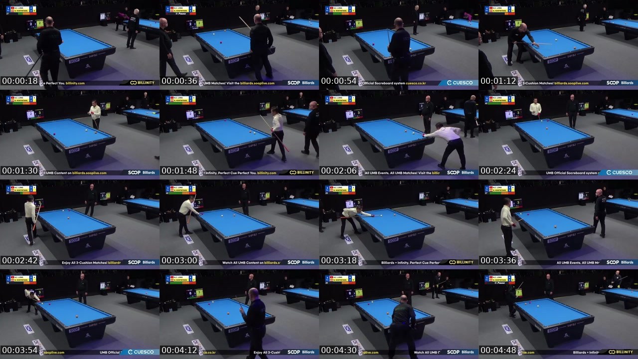 Contact-sheet preview of billiards2's SOOP Live recording