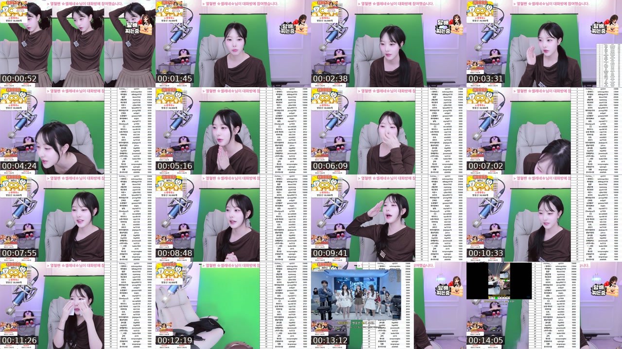 Contact-sheet preview of 찌미_♡'s SOOP Live recording