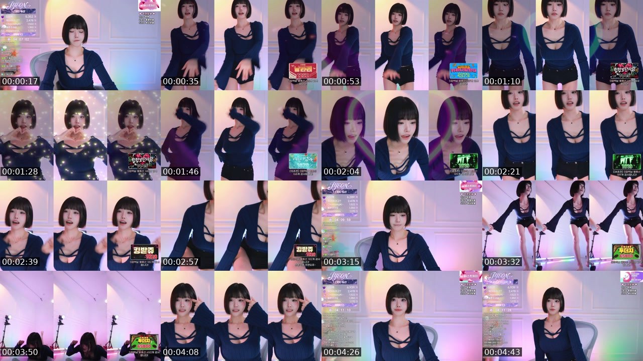 Contact-sheet preview of 인지연JYEON's SOOP Live recording