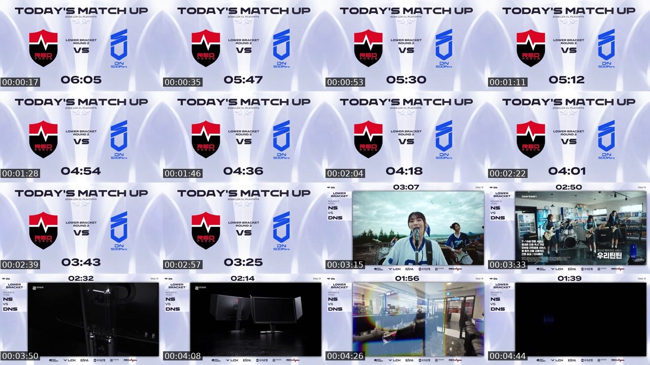 Contact-sheet preview of LCK_CL's SOOP Live recording