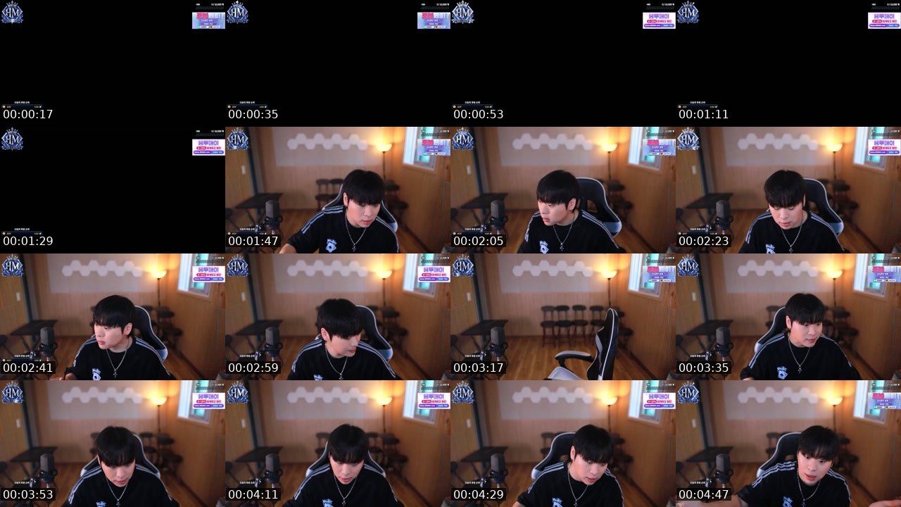 Contact-sheet preview of 혁민!'s SOOP Live recording