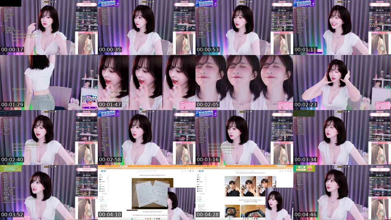 Contact-sheet preview of 김빵귤♥'s SOOP Live recording