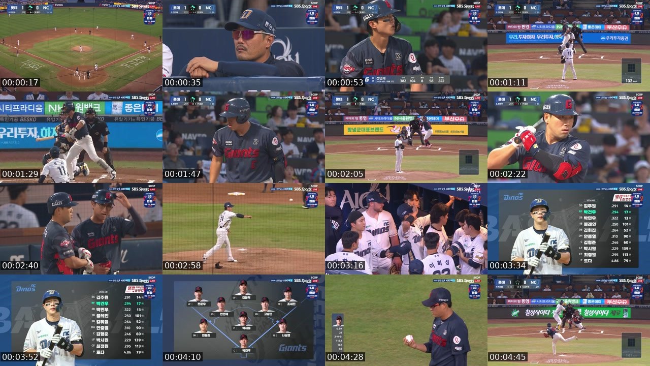 Contact-sheet preview of KBO_Global4's SOOP Live recording
