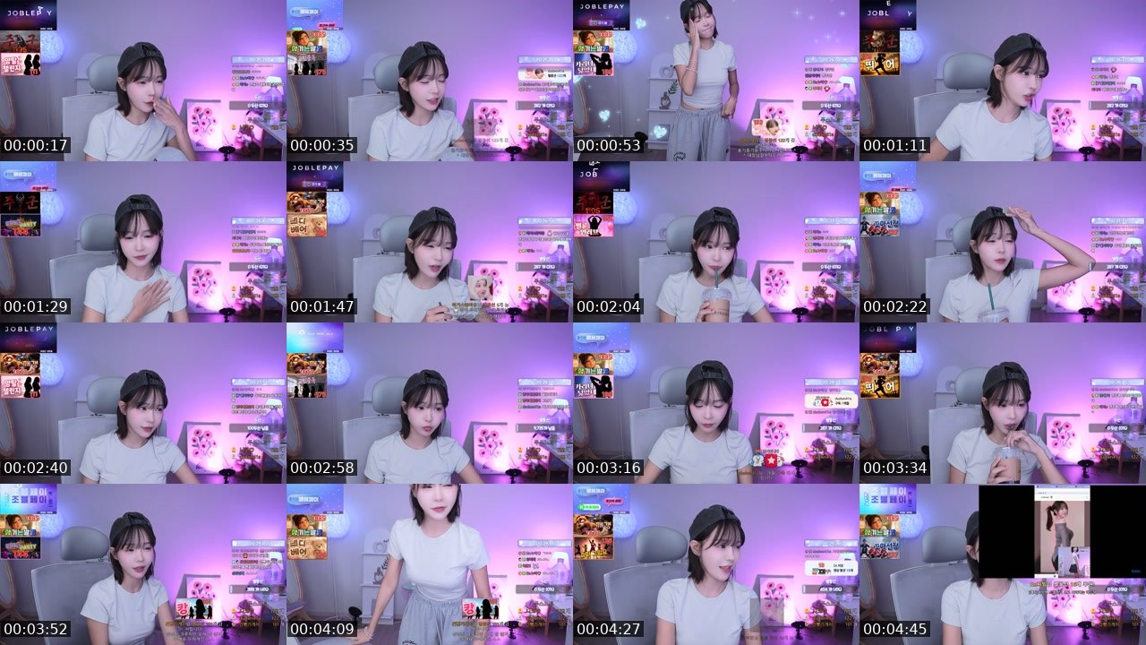Contact-sheet preview of 하두링's SOOP Live recording