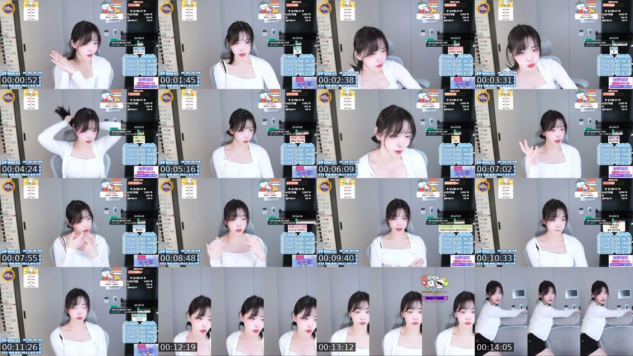 Contact-sheet preview of 정연이ε♥з's SOOP Live recording