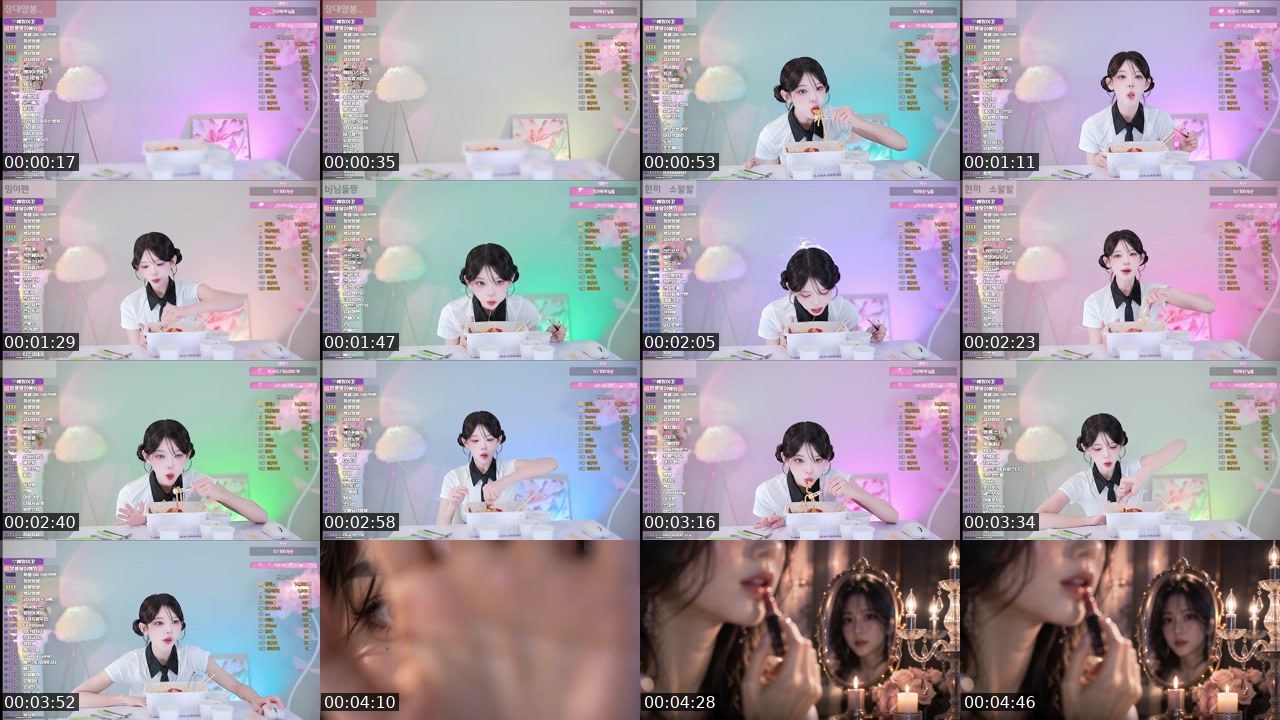 Contact-sheet preview of ♡혜밍's SOOP Live recording