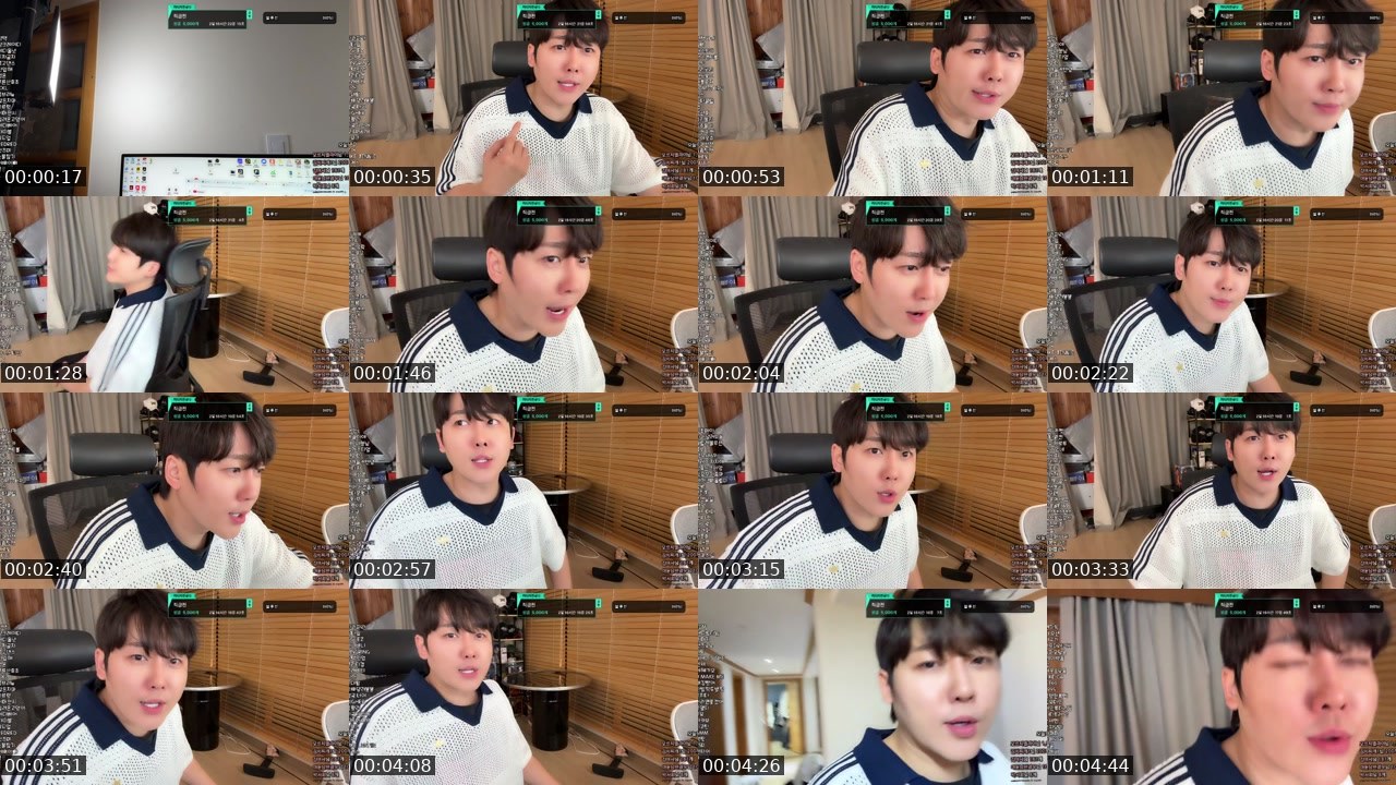 Contact-sheet preview of [비제이]홍이's SOOP Live recording