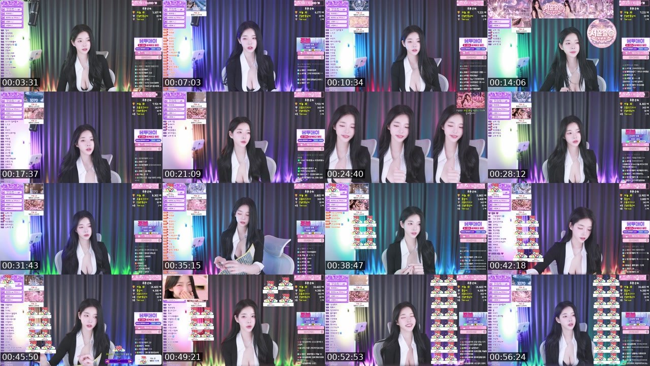 Contact-sheet preview of 서윤슬@'s SOOP Live recording