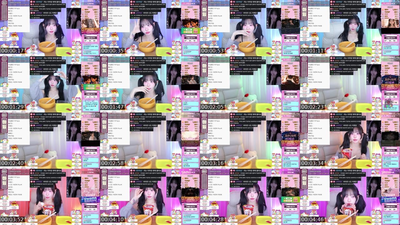 Contact-sheet preview of 하임*'s SOOP Live recording
