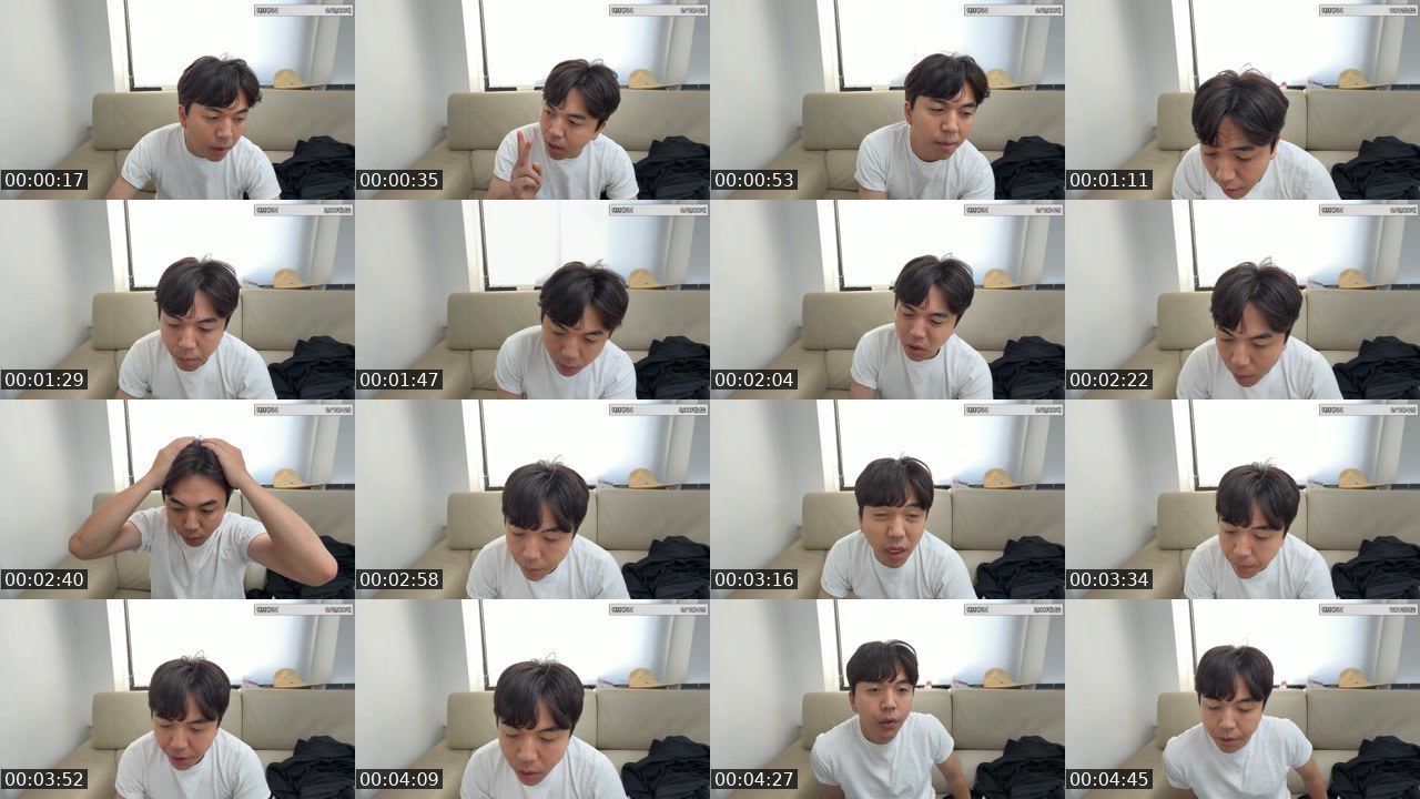 Contact-sheet preview of 동산's SOOP Live recording