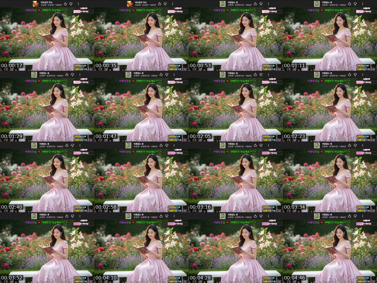 Contact-sheet preview of 라떼한잔's SOOP Live recording