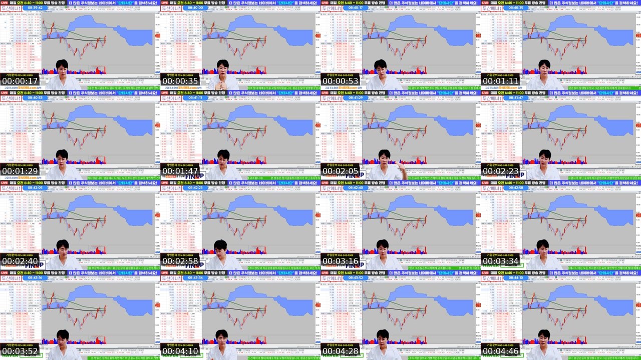 Contact-sheet preview of 주식단테대표's SOOP Live recording