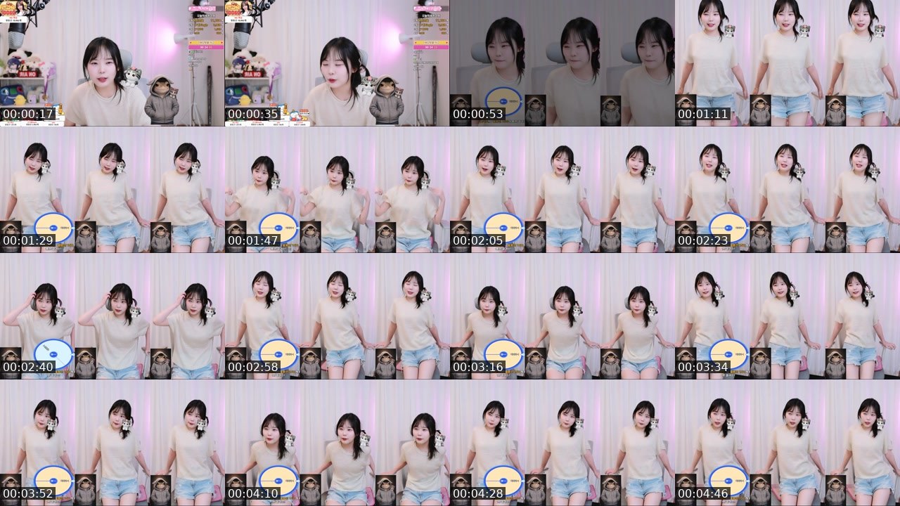Contact-sheet preview of 백갑숙's SOOP Live recording