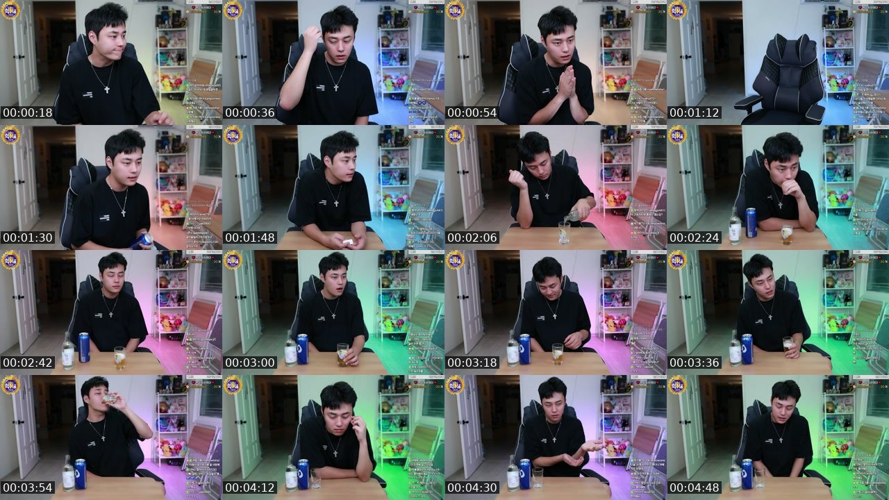 Contact-sheet preview of [BJ]박기봉's SOOP Live recording