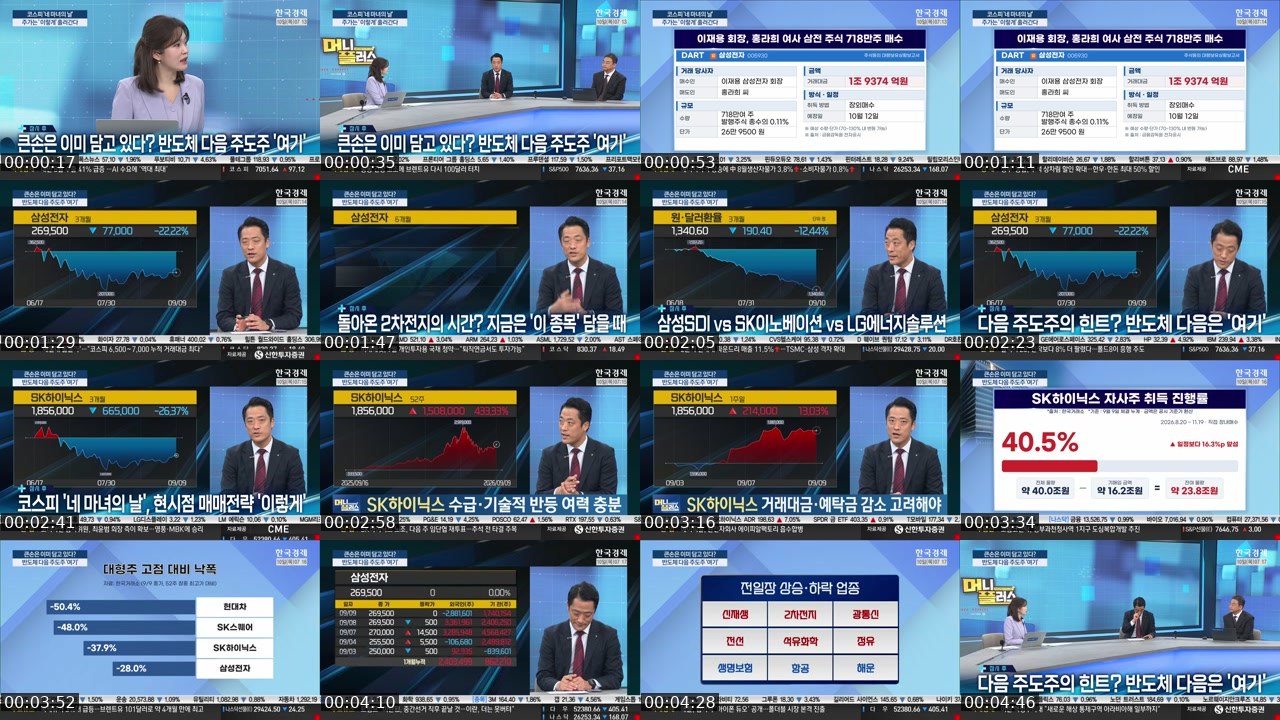 Contact-sheet preview of 한국경제TV's SOOP Live recording