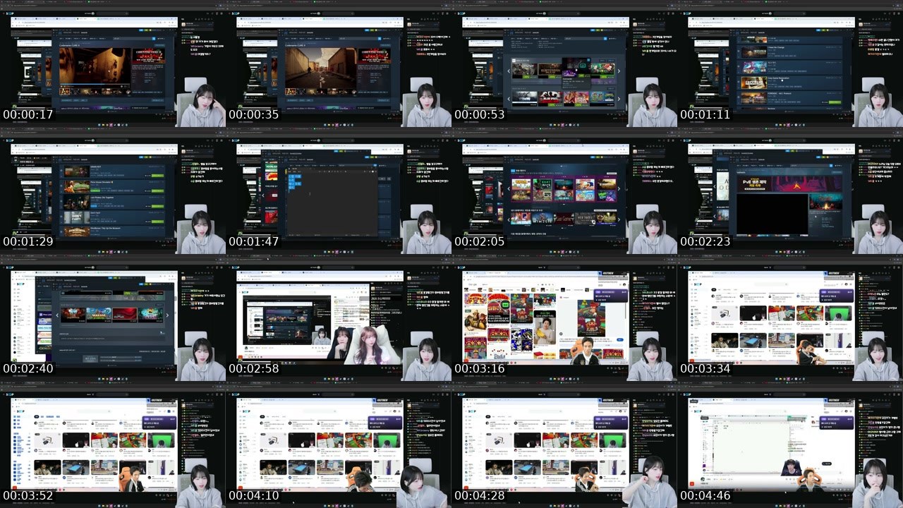 Contact-sheet preview of ˚다누리's SOOP Live recording