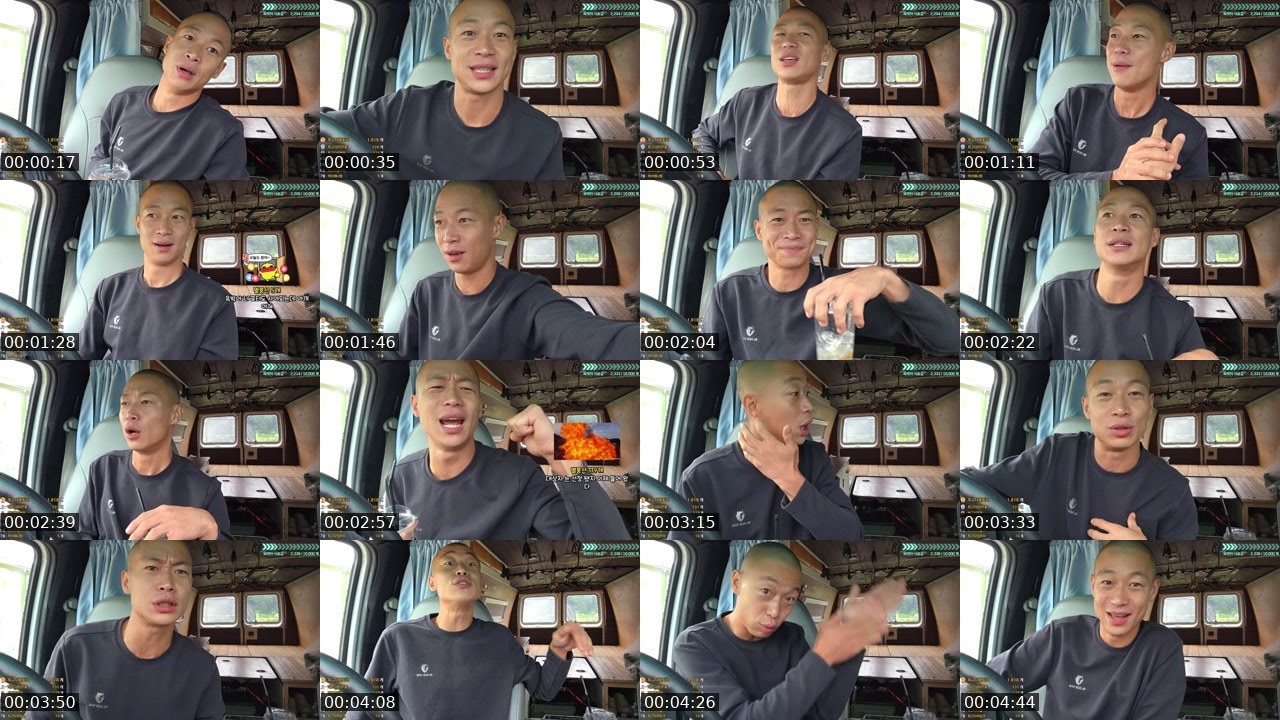 Contact-sheet preview of 최고다윽박's SOOP Live recording