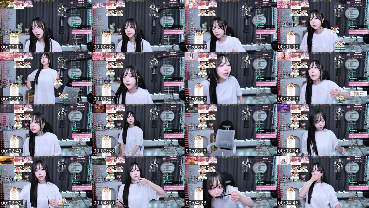 Contact-sheet preview of 뮤링♥'s SOOP Live recording